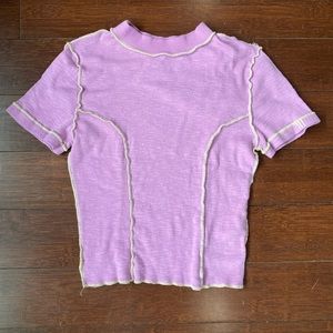 TRENDY Urban Outfitters Small Purple shirt with yellow lining